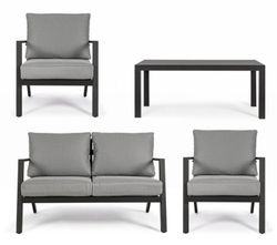 Set Sofá, Sillones y Mesa Harley Antracita YK13