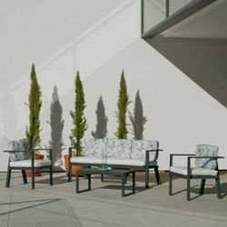 Set de muebles para jardín de aluminio con cojínes