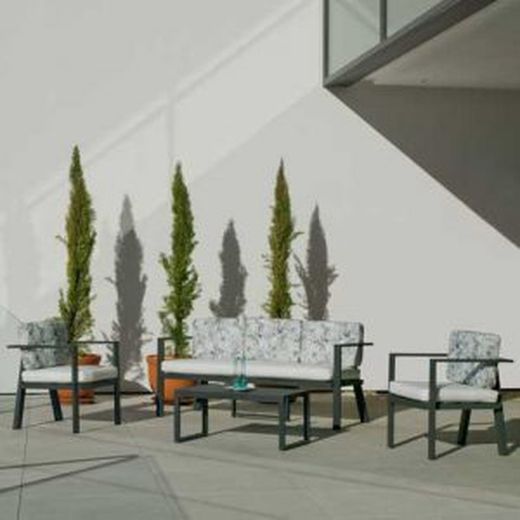 Set de muebles para jardín de aluminio con cojínes