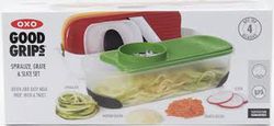 Set spiralizer, rallador y mandolina OXO - c/contenedor
