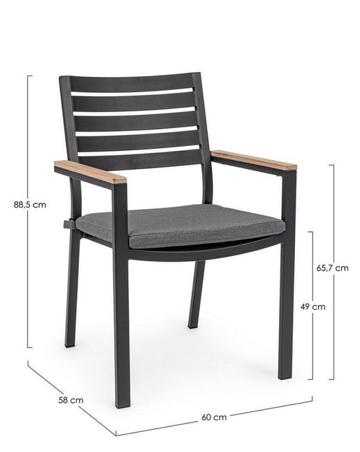Silla con brazos Belmar NAT/ANTRACITA YK13