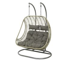 Sillón colgante 2 plazas Riga gris