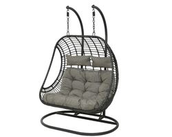 Sillón colgante 2 plazas Riga negro