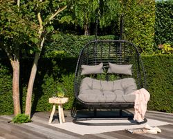 Sillón colgante 2 plazas Riga negro