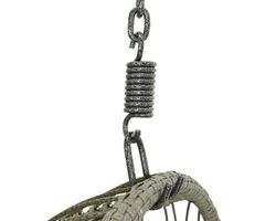 Sillón colgante de mimbre gris