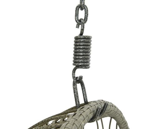 Sillón colgante de mimbre gris