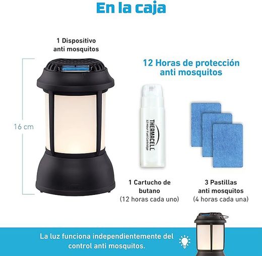 ThermaCELL®  - Anti Mosquito para Exterior Farol 20 m2 de protección sin DEET, Incluye difusor + Recambio