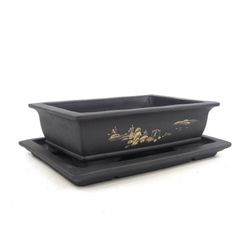 Tiesto de 35cm con plato de cerámica Nanjing