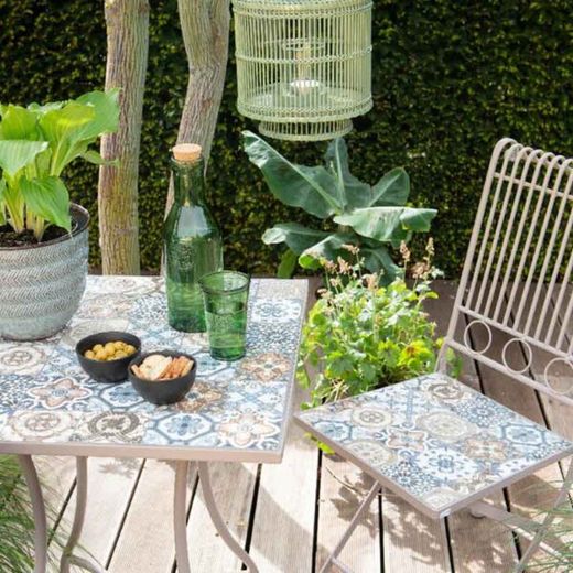 Mesa de jardín Toulouse de hierro Largo 58cm Ancho 58cm Alto 72cm