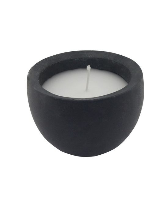 Vela Blanca de Citronela con Cerámica Negra