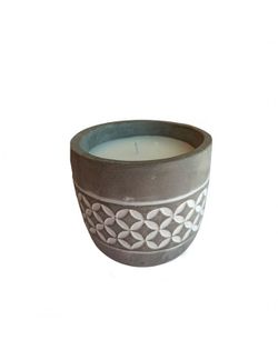 Vela Decorativa Citronela Gris y Blanca