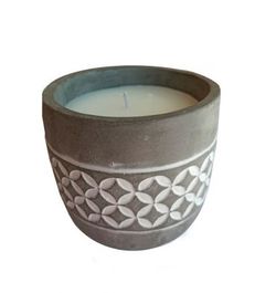 Vela Decorativa Citronela Gris y Blanca
