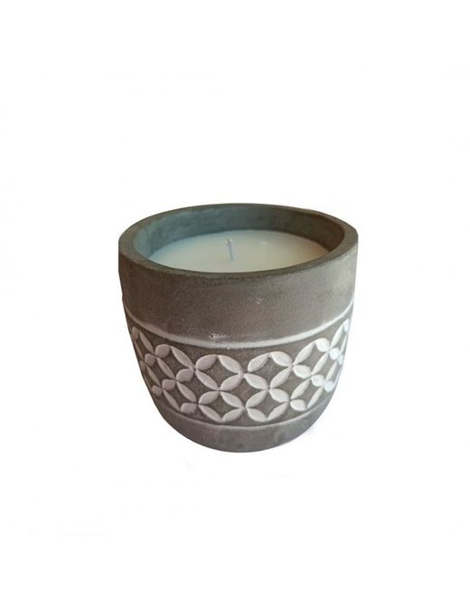 Vela Decorativa Citronela Gris y Blanca