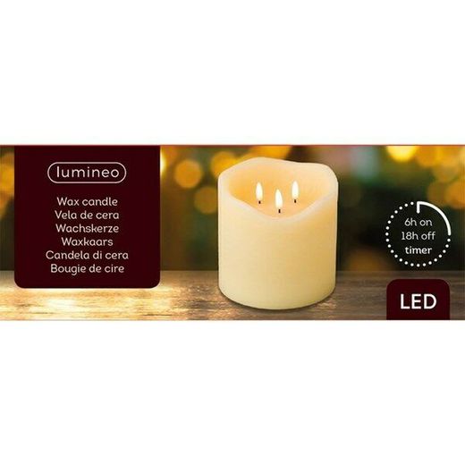 Vela LED dia15.00-H15.00cm-3L color cream/warm white