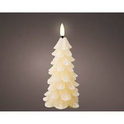 Vela LED en forma de árbol dia8.00-H16.50cm-1L color cream/warm white