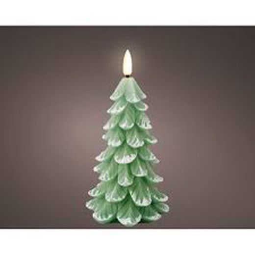 Vela LED en forma de árbol dia8.00-H16.50cm-1L color green/warm white