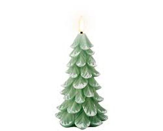 Vela LED en forma de árbol dia8.00-H16.50cm-1L color green/warm white