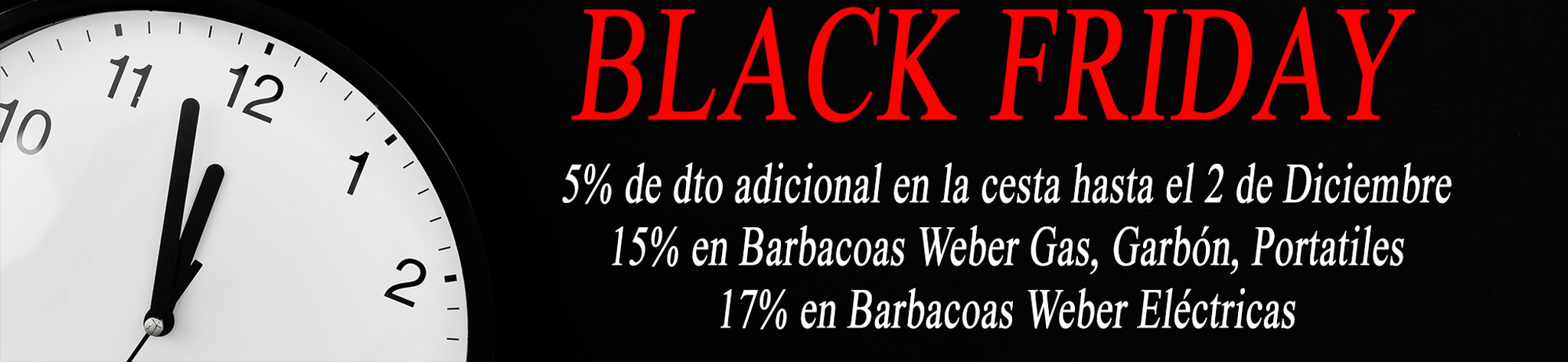 Black Friday: 15% de descuento automático adicional en barbacoas Weber carbón, gas, y portatiles- 17% de descuento en Barbacoas Eléctricas Weber